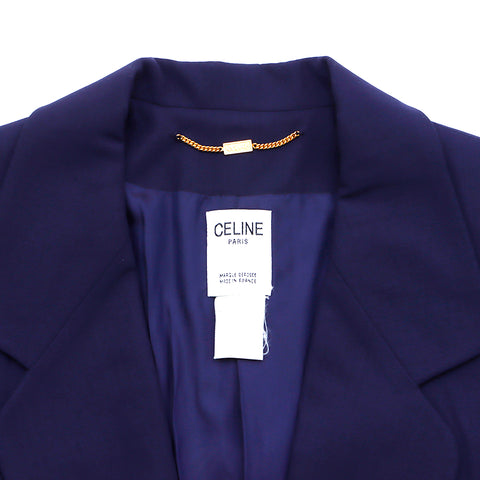 セリーヌ CELINE コットンブルージーン ロゴ セットアップ セットアップ VINTAGE 中古 定番 ウール ネイビー WS3468