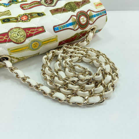 CHANEL Mini Matelasse Shoulder Bag white WS34736