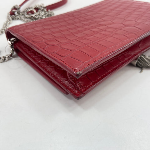 YVES SAINT LAURENT Kate Tassel Tassel Shoulder Bag Red WS34750