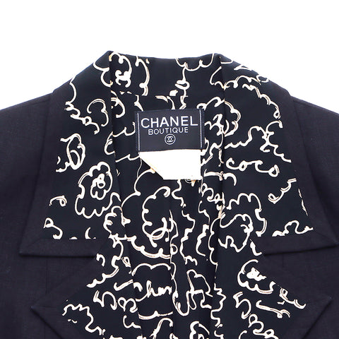 シャネル CHANEL ココマーク ボタン 1993年 セットアップ VINTAGE 中古 定番 コットン ブラック WS3477