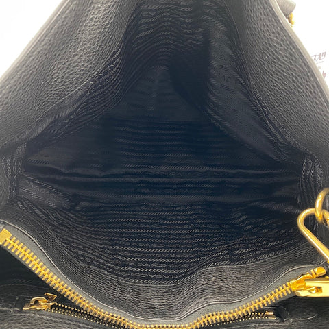 PRADA Vitello Daino 2WAY Handbag black WS34785
