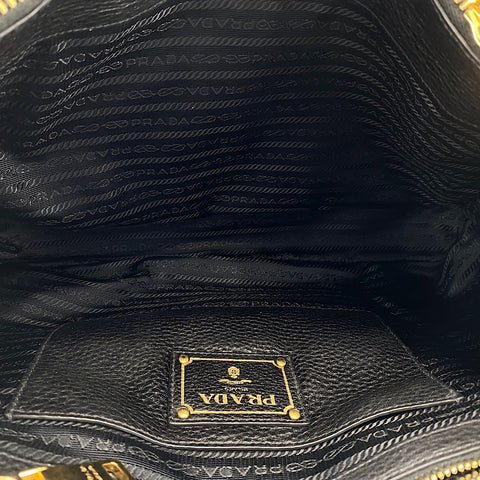 PRADA Vitello Daino 2WAY Handbag black WS34785