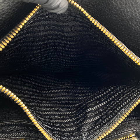 PRADA Vitello Daino 2WAY Handbag black WS34785