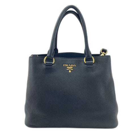 PRADA Vitello Phoenix 2WAY Handbag black WS34786