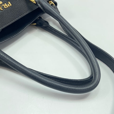 PRADA Vitello Phoenix 2WAY Handbag black WS34786