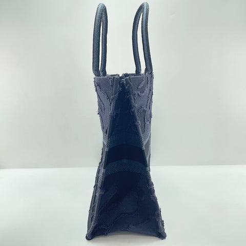 Christian Dior Book Tote Fringe Tote Bag Navy WS34789