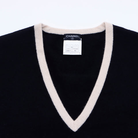 シャネル CHANEL カシミヤ サイズ42 1996年 ベスト VINTAGE 中古 定番 カシミヤ ブラック WS3481