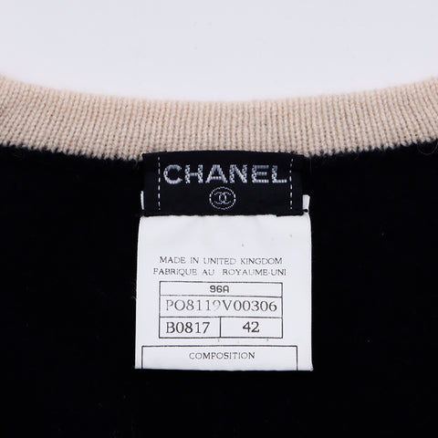 シャネル CHANEL カシミヤ サイズ42 1996年 ベスト VINTAGE 中古 定番 カシミヤ ブラック WS3481