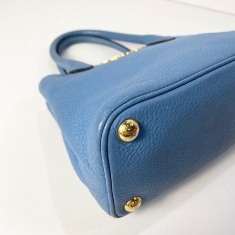 PRADA Vittello Dino 2WAY Handbag blue WS34817