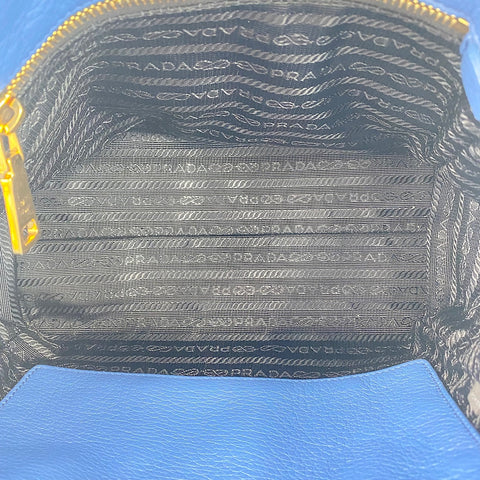 PRADA Vitello 2WAY Handbag blue WS34818