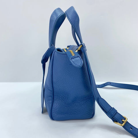 PRADA Vitello 2WAY Handbag blue WS34818