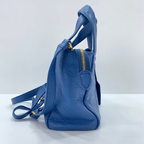 PRADA Vitello 2WAY Handbag blue WS34818
