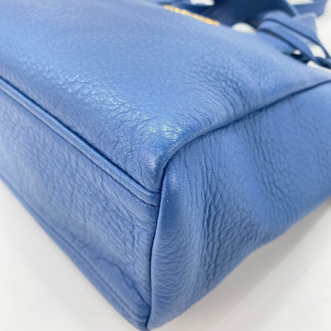 PRADA Vitello 2WAY Handbag blue WS34818