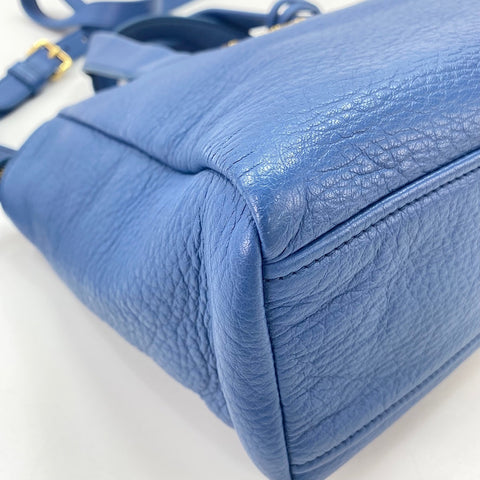 PRADA Vitello 2WAY Handbag blue WS34818