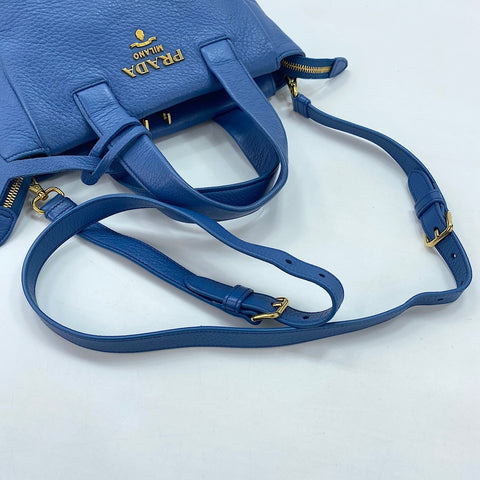 PRADA Vitello 2WAY Handbag blue WS34818