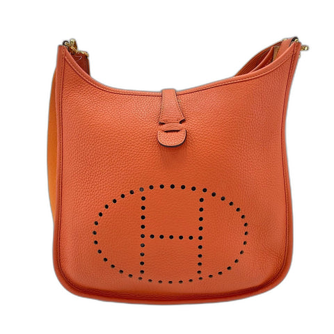 HERMES Evelyn 3PM Shoulder Bag Orange WS34837