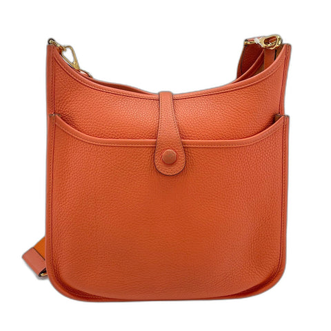 HERMES Evelyn 3PM Shoulder Bag Orange WS34837
