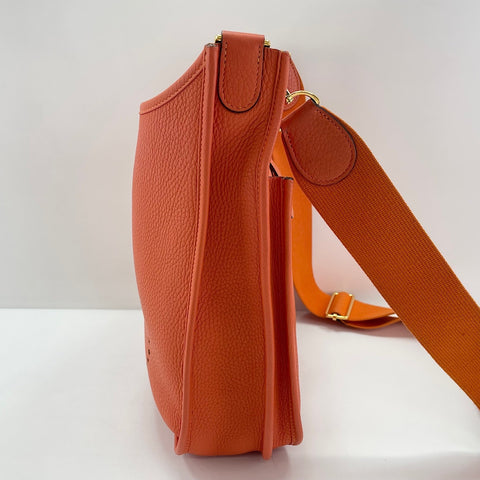 HERMES Evelyn 3PM Shoulder Bag Orange WS34837