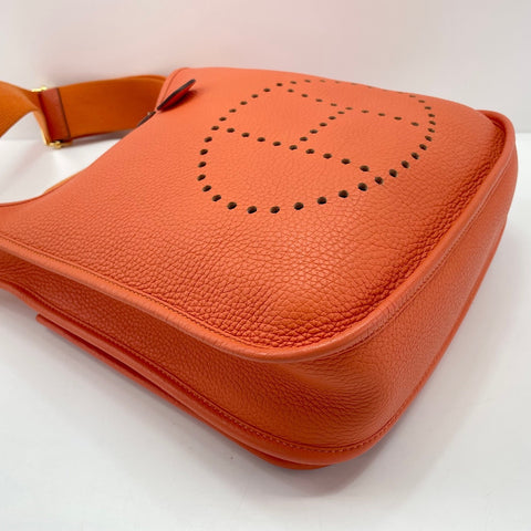 HERMES Evelyn 3PM Shoulder Bag Orange WS34837