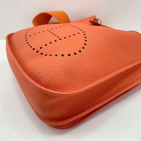 HERMES Evelyn 3PM Shoulder Bag Orange WS34837