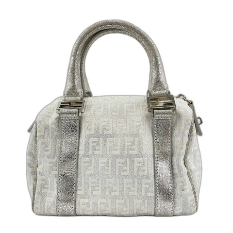 FENDI Zucchino Boston bag Silver WS34844