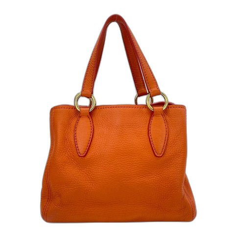 Miu Miu Vitello Caribe 2WAY Shoulder Bag Orange WS34848