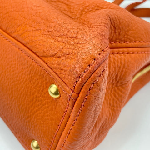 Miu Miu Vitello Caribe 2WAY Shoulder Bag Orange WS34848