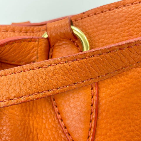 Miu Miu Vitello Caribe 2WAY Shoulder Bag Orange WS34848