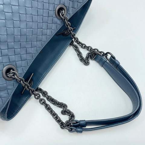 BOTTEGAVENETA INTRECCIATO ChainTote Bag Handbag Navy WS34849