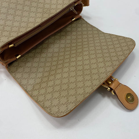 CELINE Macadam (Old Celine) Shoulder Bag beige WS34865