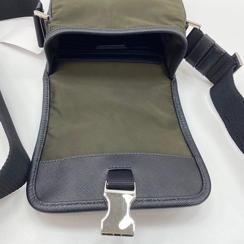 PRADA Safiano Shoulder Bag khaki WS34869