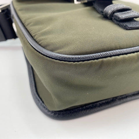 PRADA Safiano Shoulder Bag khaki WS34869