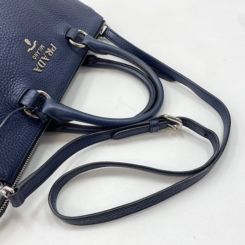 PRADA 2WAY Handbag Navy WS34871