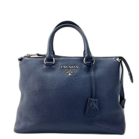 PRADA 2WAY Handbag Navy WS34871
