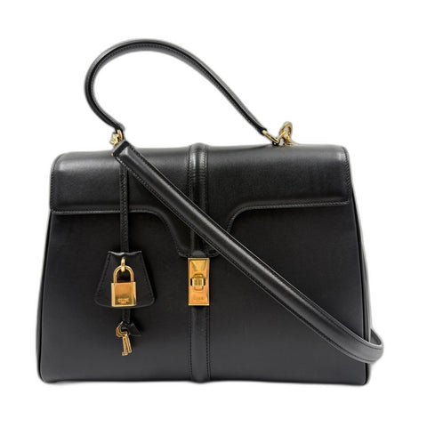 CELINE Seize Classic 2WAY Handbag black WS34905