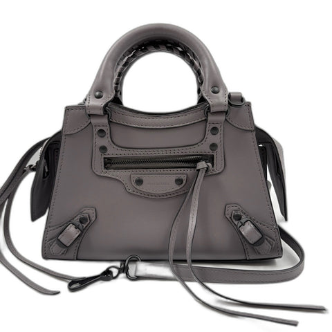 BALENCIAGA Neo Classic Mini 2WAY Handbag gray WS34917