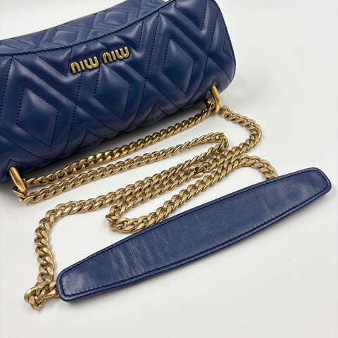 Miu Miu Matelass 2WAY Handbag blue WS34918