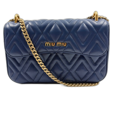 Miu Miu Matelass 2WAY Handbag blue WS34918