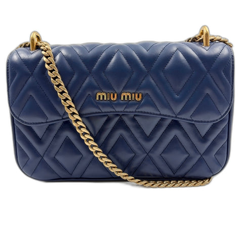 Miu Miu Matelass 2WAY Handbag blue WS34918