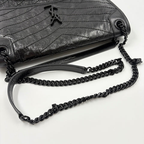 YVES SAINT LAURENT Niki Medium 2WAY, Used Finish Handbag black WS34921