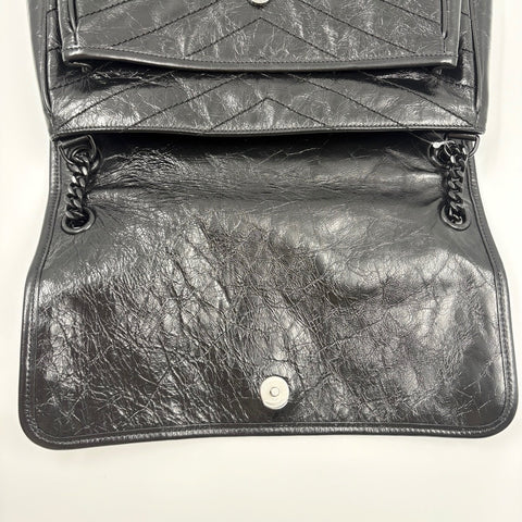 YVES SAINT LAURENT Niki Medium 2WAY, Used Finish Handbag black WS34921