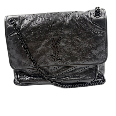 YVES SAINT LAURENT Niki Medium 2WAY, Used Finish Handbag black WS34921