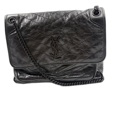 YVES SAINT LAURENT Niki Medium 2WAY, Used Finish Handbag black WS34921