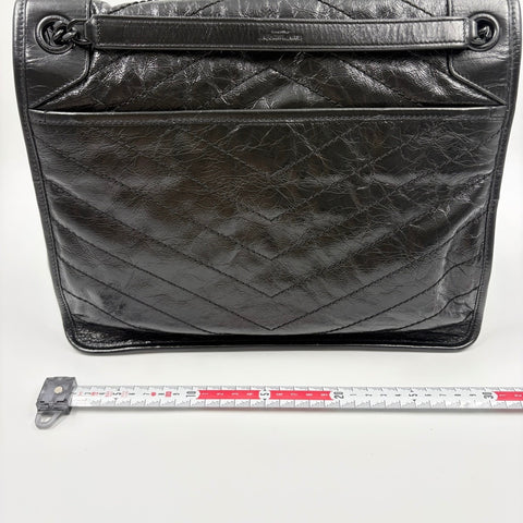 YVES SAINT LAURENT Niki Medium 2WAY, Used Finish Handbag black WS34921