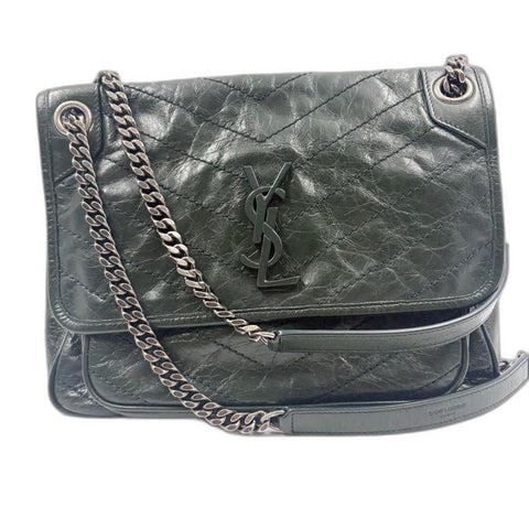 YVES SAINT LAURENT Niki 2WAY, distressed finish Handbag green WS34922