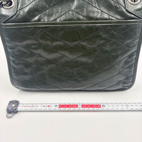 YVES SAINT LAURENT Niki 2WAY, distressed finish Handbag green WS34922