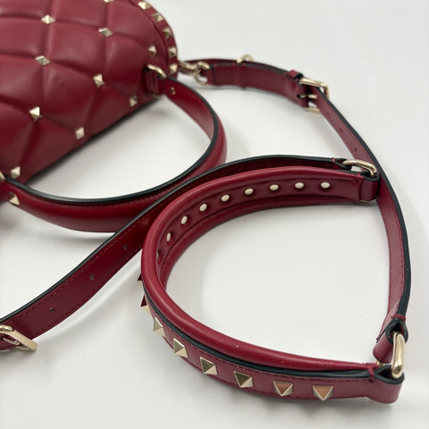 VALENTINO Canvas Studs 2WAY, Studs Handbag Red WS34924