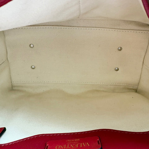 VALENTINO Canvas Studs 2WAY, Studs Handbag Red WS34924