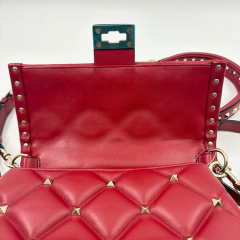 VALENTINO Canvas Studs 2WAY, Studs Handbag Red WS34924