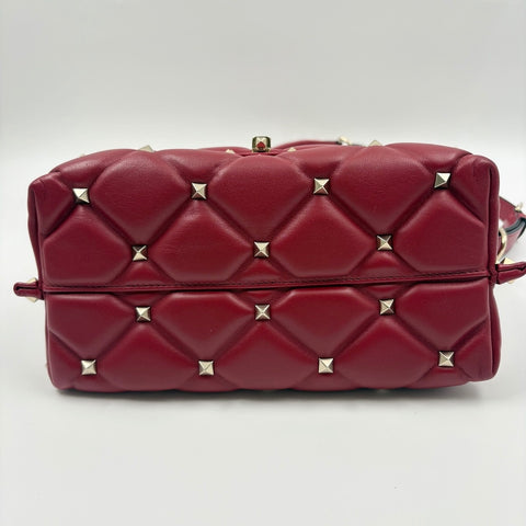 VALENTINO Canvas Studs 2WAY, Studs Handbag Red WS34924